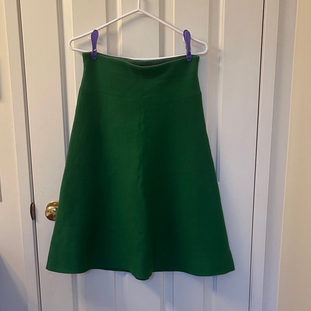 Ann Taylor Green A-Line Wool-blend Skirt Size XS